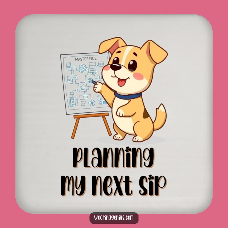 Funny Dog Blueprint Coaster: Protect Surfaces with Smart Pooch Design Gift