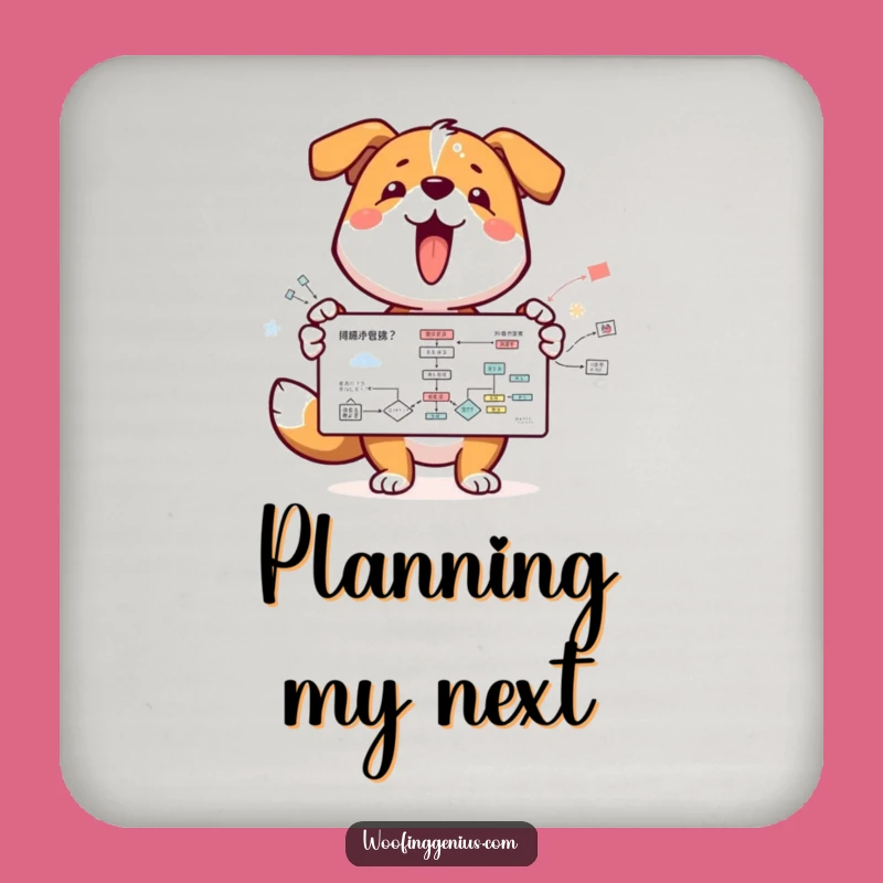Funny Dog Flowchart Coaster Set - Protect Surfaces with Style!
