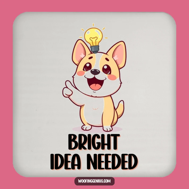 Funny Dog Idea Drink Coaster: Smart Pup Excitement Protector Gift