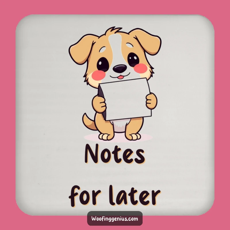 Funny Dog Notecard Coaster - Hilarious Protection for Witty Drinkers