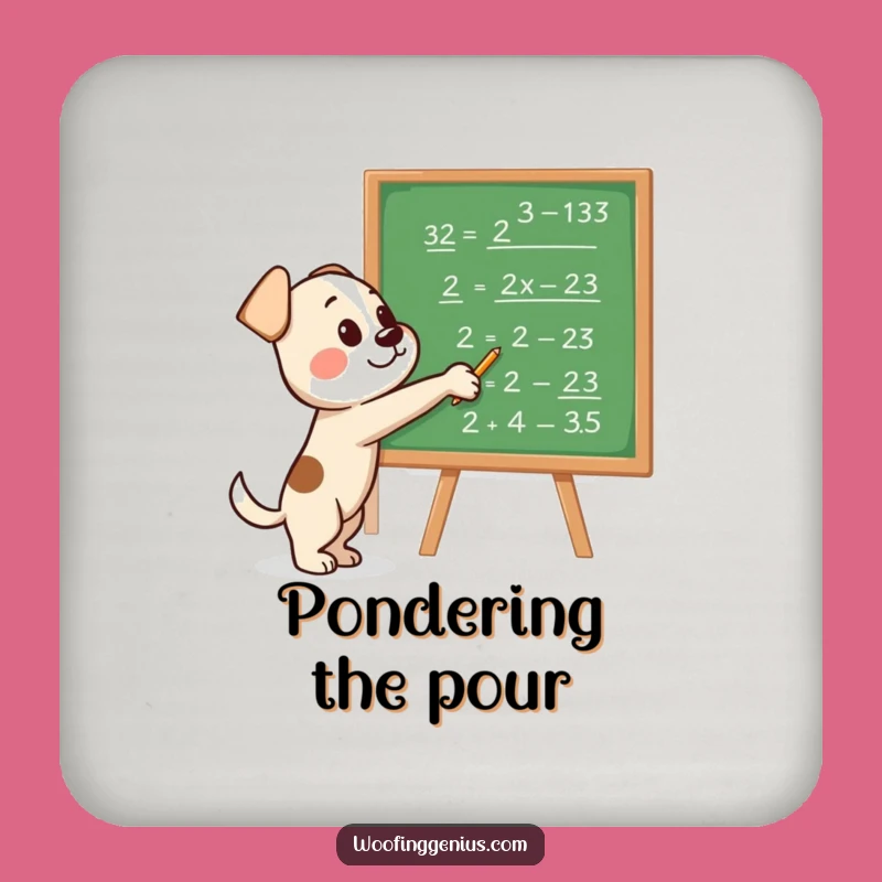 Funny Genius Dog Coaster: Smart Protection, Humorous Drink Accessory Gift