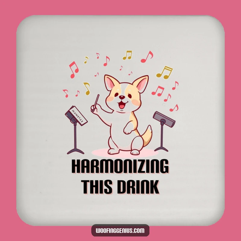 Funny Dog Maestro Coaster Set - Protect Surfaces with Canine Harmony, Fun Funny Gift
