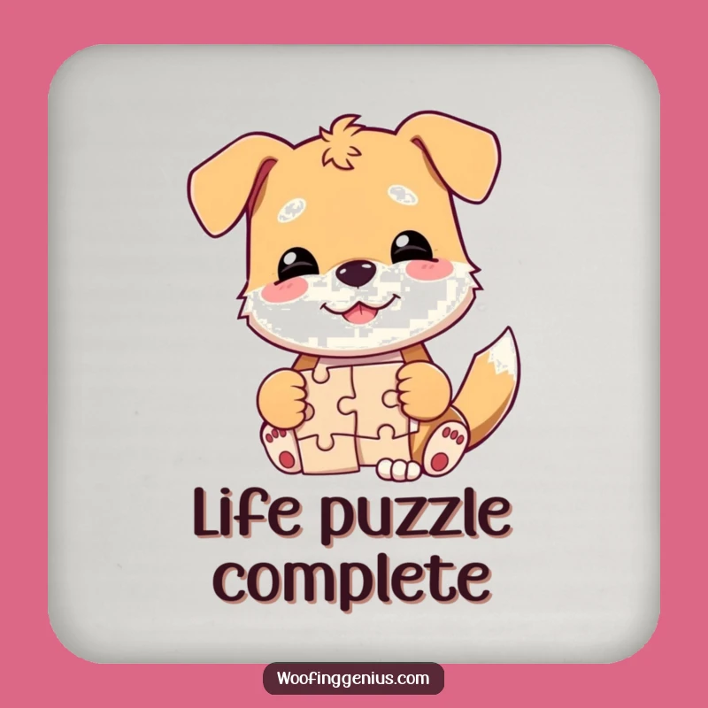 Funny Dog Jigsaw Puzzle Coaster - Hilarious Protection for Your Tables