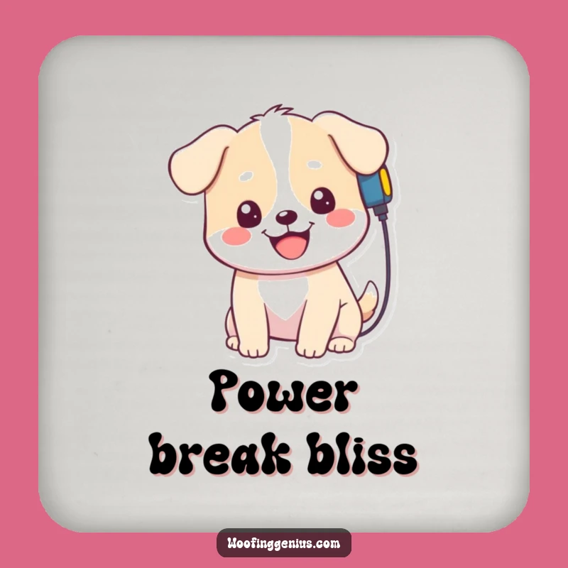 Funny Kawaii Dog Coaster: Protect Surfaces with Charging Humor, Cute Funny Gift