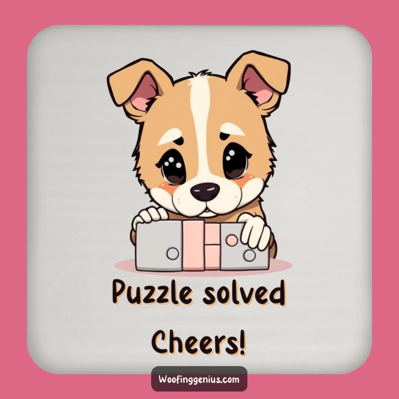 Funny Genius Dog Coaster: Solved Puzzles Protect, Perfect Humorous Gift