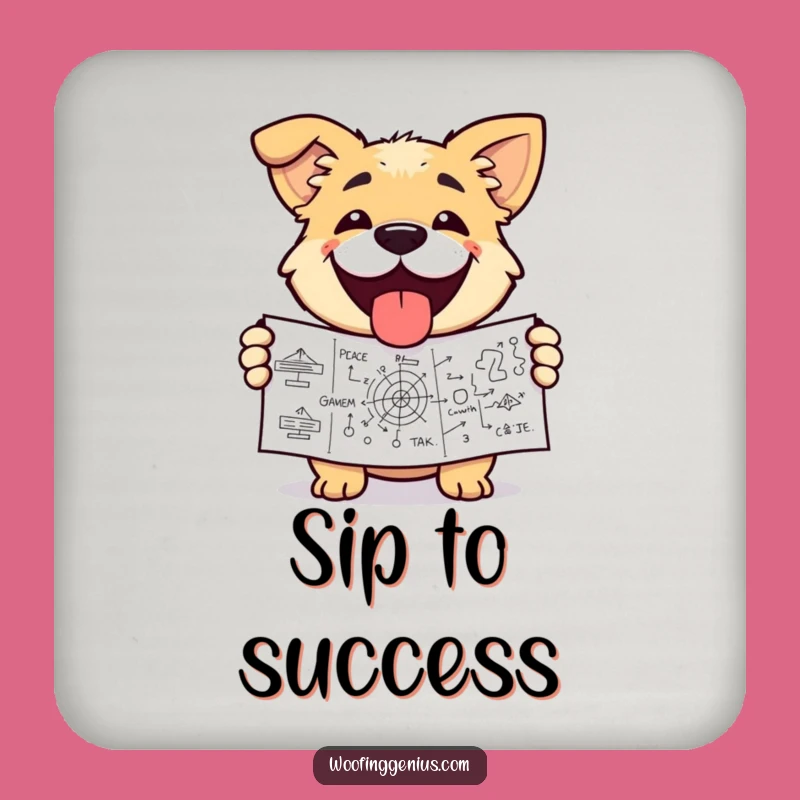 Funny Dog Victory Coaster: Solved Diagram, Humorous Table Gift