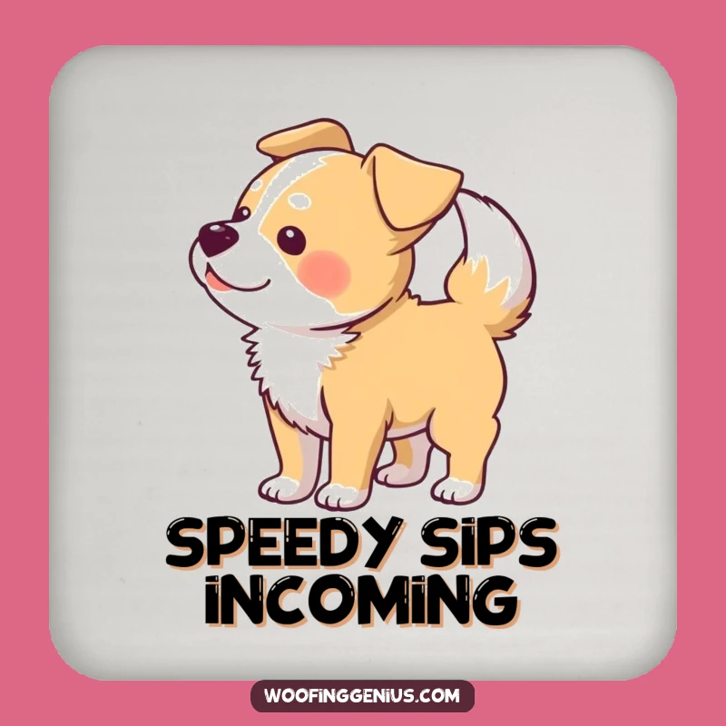 Funny Happy Dog Coaster Set: Protect Surfaces with Joyful Humor, Ideal Funny Gift