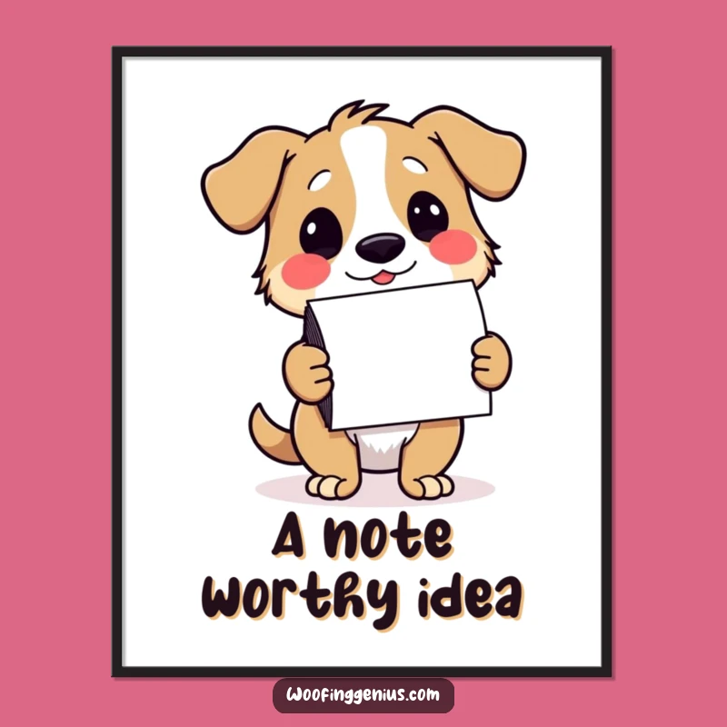 Funny Dog Notecard Presentation Poster - Hilarious Art for Sentimental Souls