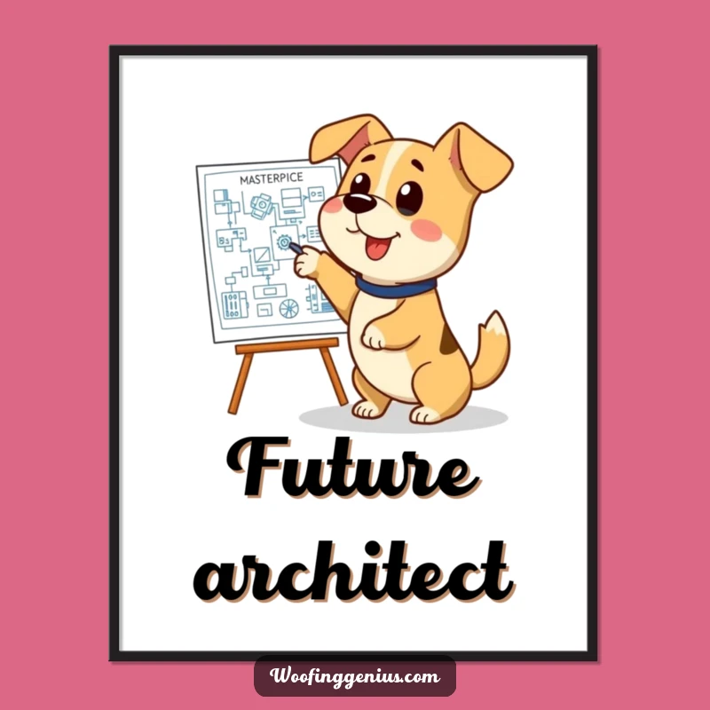 Funny Dog Blueprint Poster: Inspirational Pooch Art for Your Space Gift