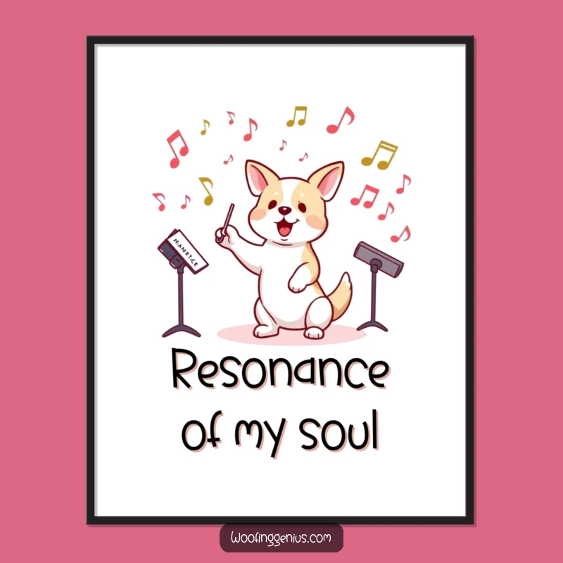 Funny Dog Maestro Poster - Harmonious Canine Art, Unique Funny Gift Idea
