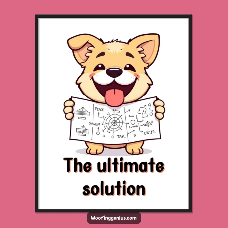 Funny Dog Victory Poster: Diagram Masterpiece, Wall Art Gift