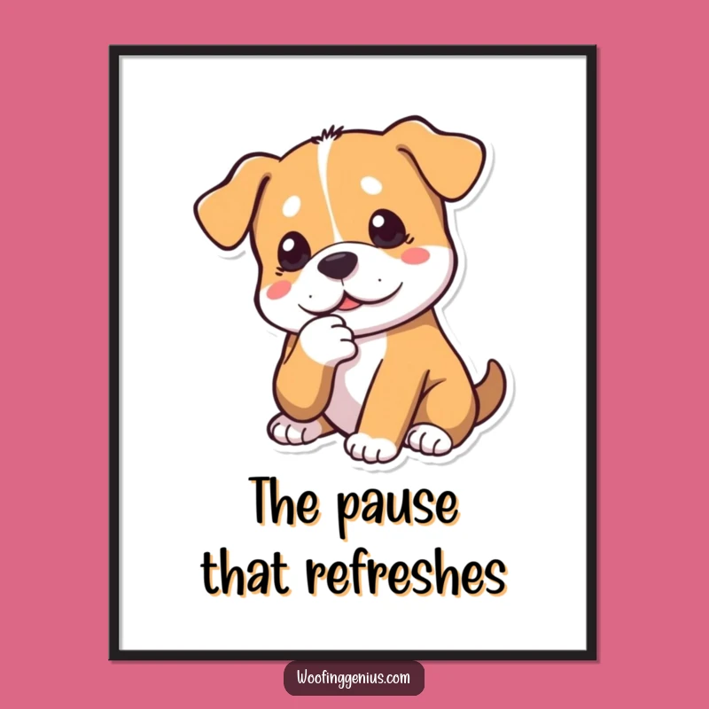 Funny Dog Wisdom Poster: Pondering Paw, Wall Art Gift
