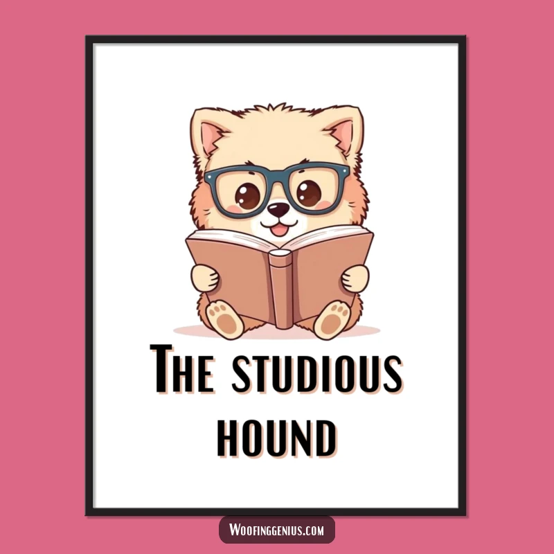 Funny Dog With Glasses Art Poster: Intellectual Humor for Your Walls, Perfect Funny Gift
