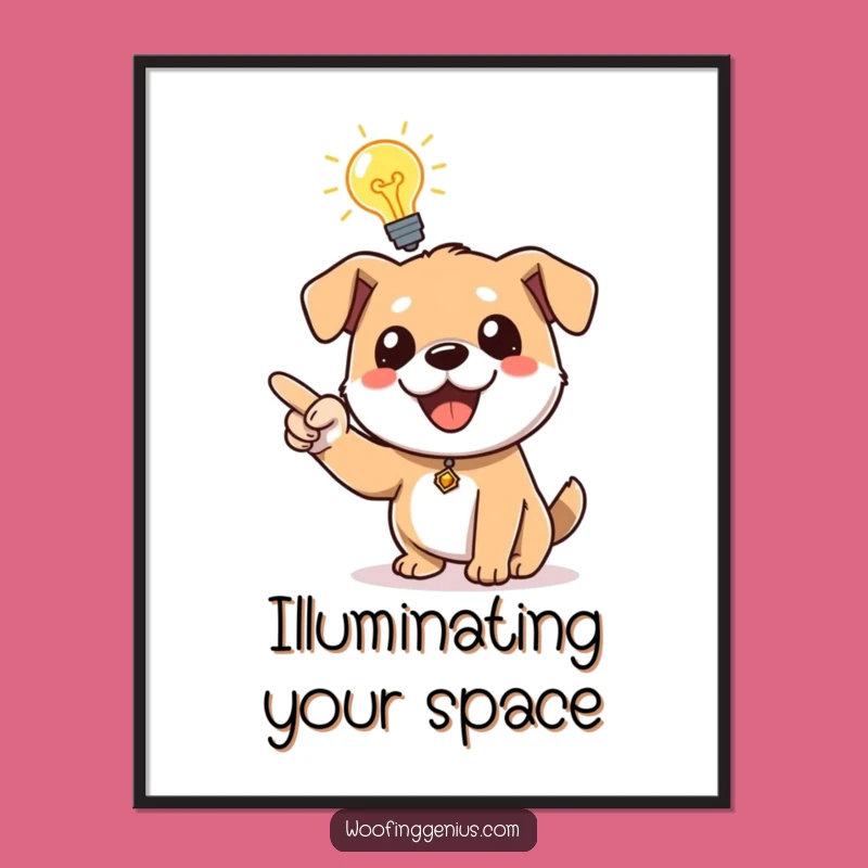 Funny Idea Dog Poster: Lightbulb Canine's Pointer Motivational Art Gift