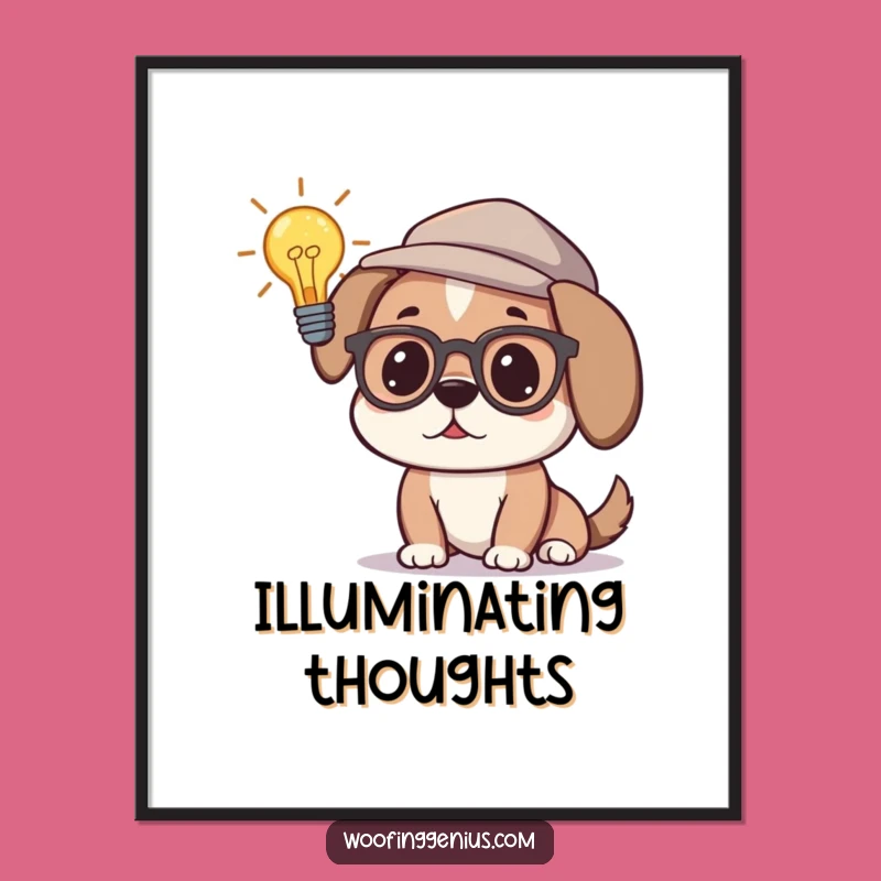 Funny Smart Dog Poster - Inspirational Wall Art Gift