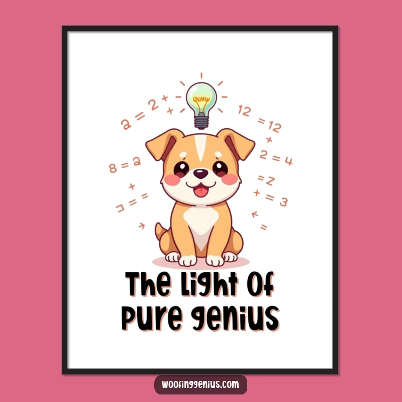 Funny Dog Inspiration Poster: Lightbulb Moment Canine, Art Gift