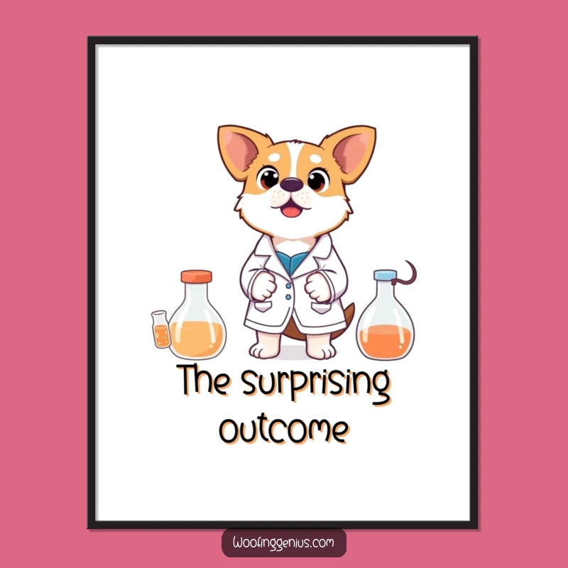 Funny Scientist Dog Poster: Surprised Experiment Art, Hilarious Decor Gift
