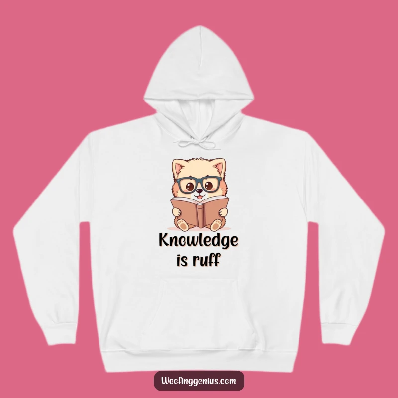 Cozy Funny Scholar Dog Hoodie: Study in Style, Ideal Funny Gift