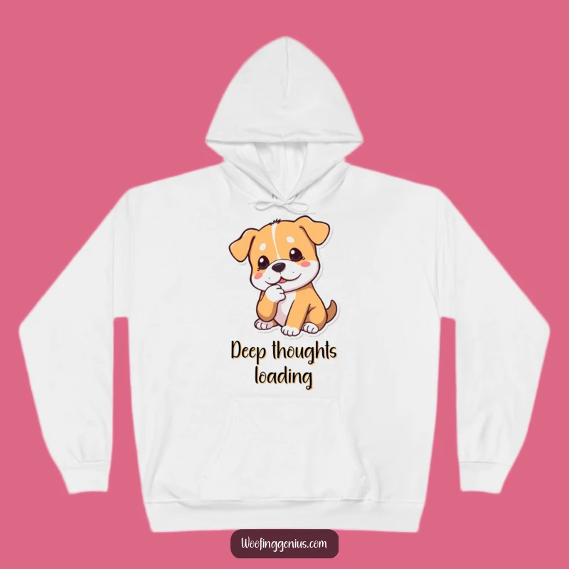 Funny Dog Contemplation Hoodie: Deep Thinker Canine, Cozy Gift