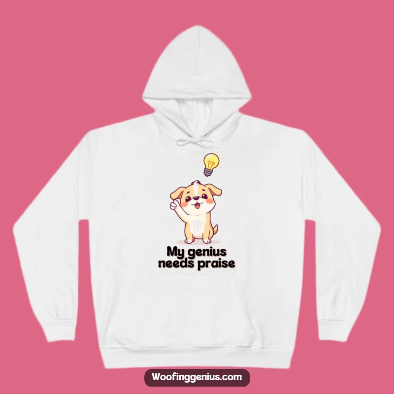Funny Dog Idea Hoodie: Cozy Lightbulb Genius, Ultimate Funny Gift!