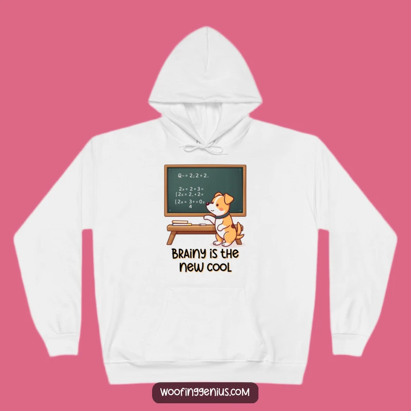 Funny Professor Dog Hoodie - Cozy Brainiac Pup Equation Sweatshirt Gift!