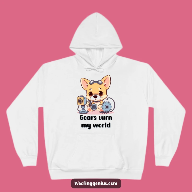 Funny Dog Mechanic Hoodie - Cozy Canine Creator, Ultimate Funny Gift for DIY Enthusiasts