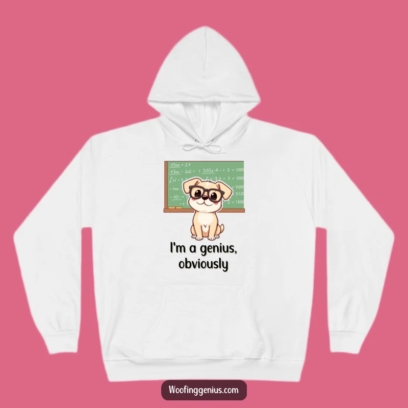Funny Genius Dog Hoodie: Cozy Scholar's Equation Warm Pullover Gift