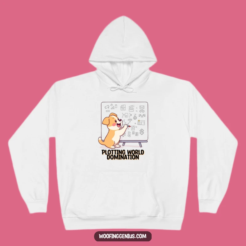 Funny Dog Hoodie - Brilliant Canine Drawing Complex Diagrams - Cozy Genius Gift