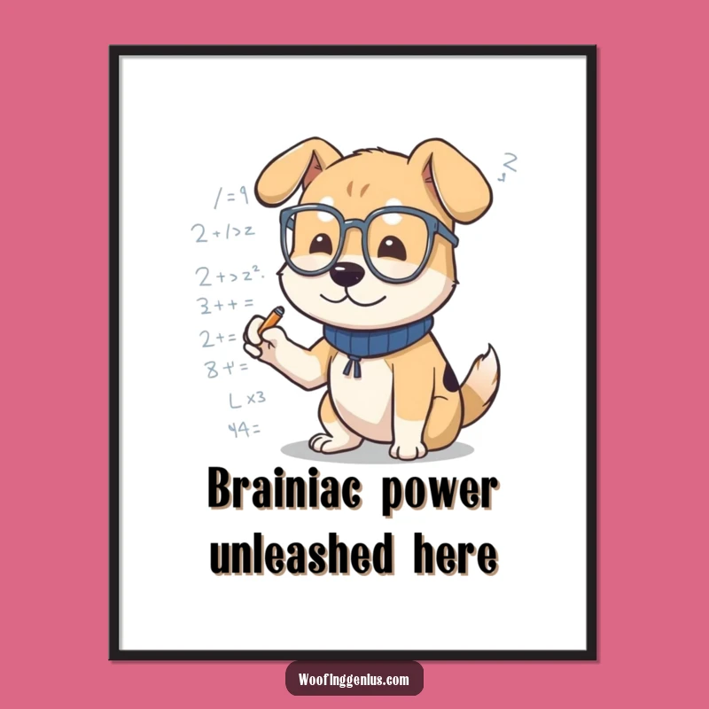 Funny Free Printable Wall Art: Smart Dog Scribbling Downloadable Decor!