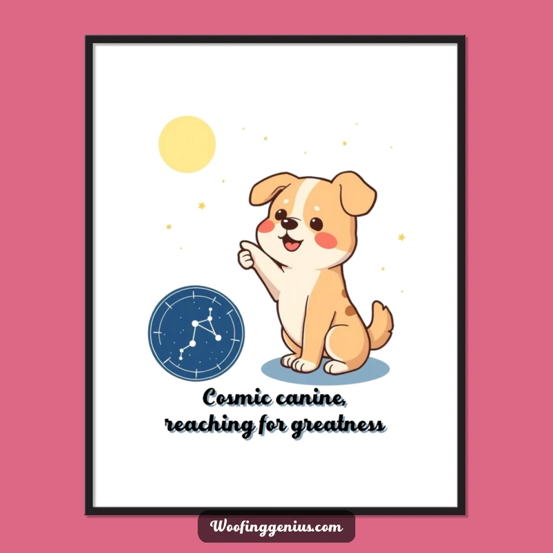 Free Printable Funny Dog Wall Art: Cosmic Explorer, Downloadable Art for Dreamers!