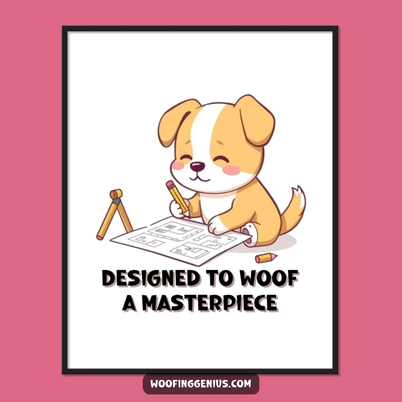 Free Printable Wall Art: Dog Architect's Creation! Fun Downloadable Decor
