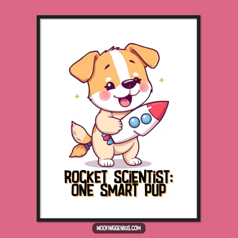 Free Printable Wall Art: Eureka Dog Rocket Ship - Hilarious Downloadable Decor!