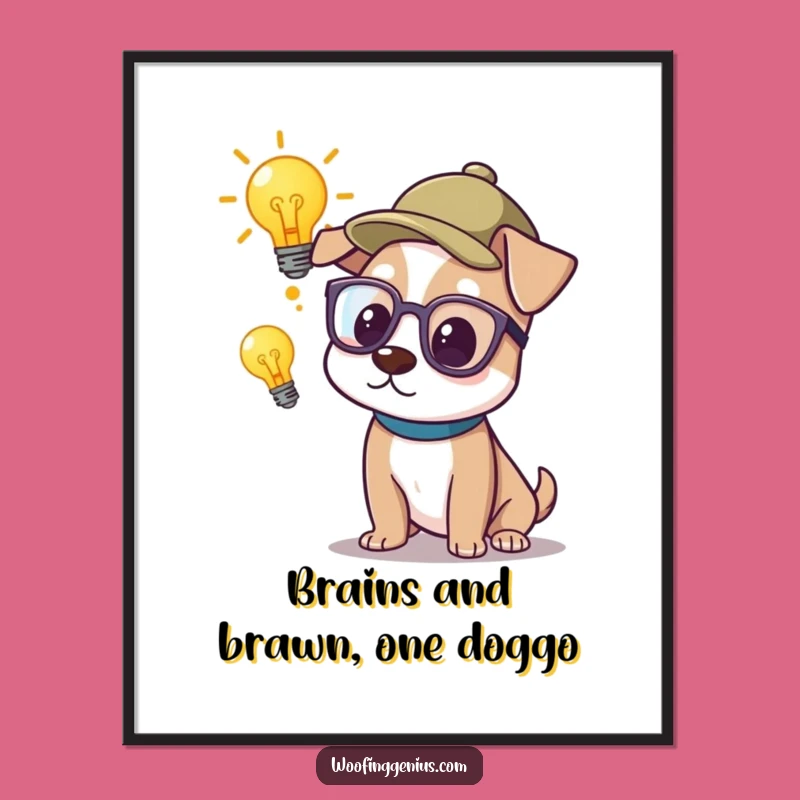 Free Printable Wall Art: Genius Dog Brainstorm! Fun Downloadable Decor for Minds