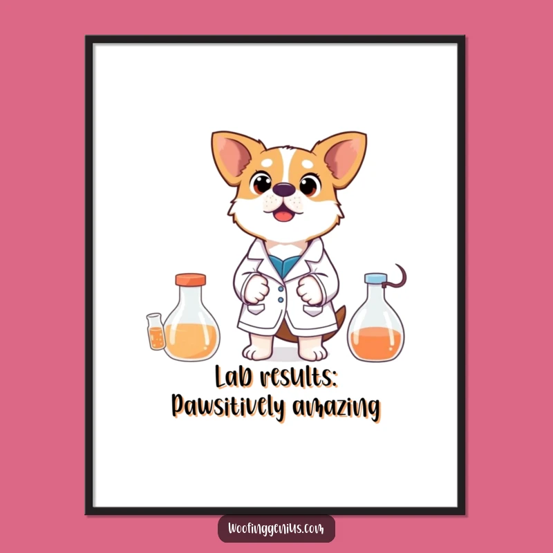 Free Printable Wall Art: Surprised Scientist Dog! Fun Downloadable Decor