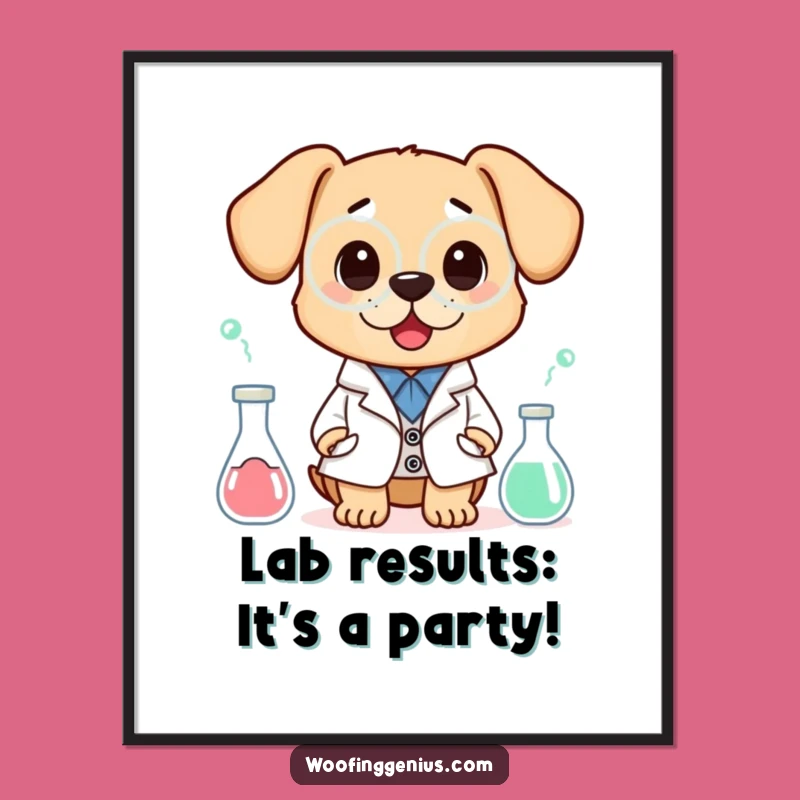 Free Printable Wall Art: Surprised Scientist Dog - Quirky Downloadable Decor