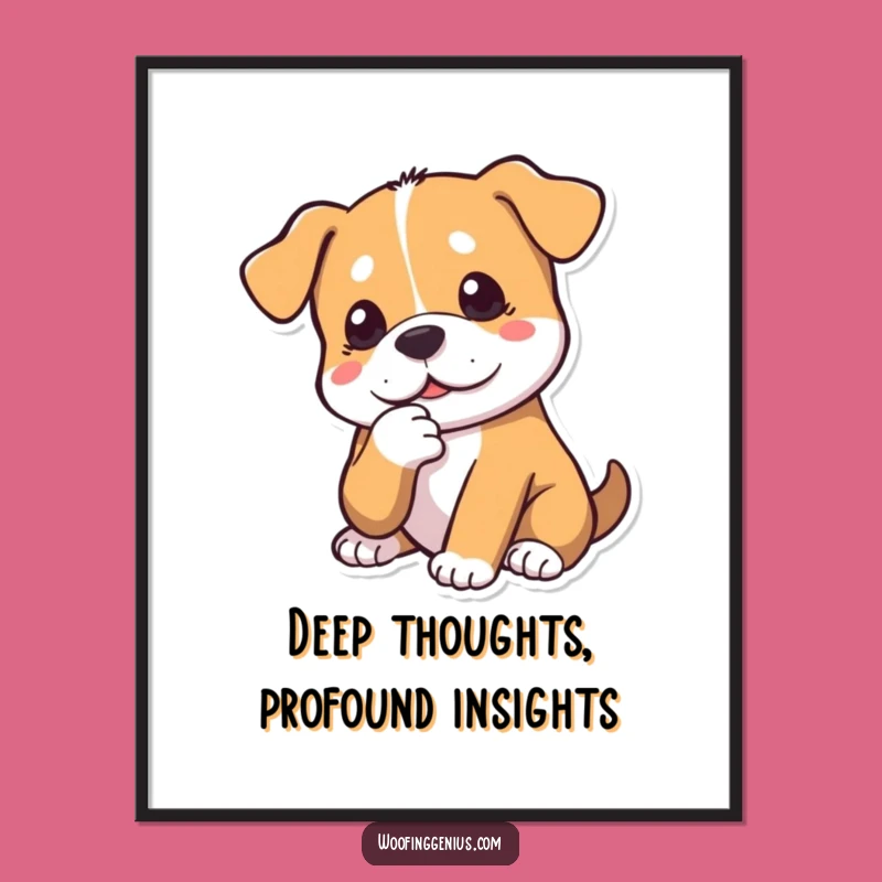 Funny Free Printable Wall Art: Thinking Dog Downloadable Decor!