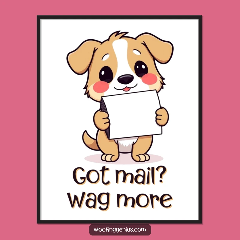 Free Printable Wall Art: Winking Dog with Notecards Funny Downloadable Art