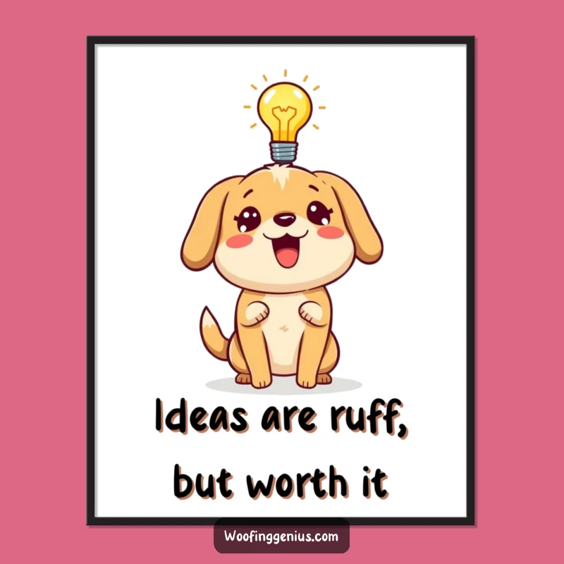 Free Printable Wall Art: Funny Dog Idea Lightbulb - Hilarious Downloadable Decor!