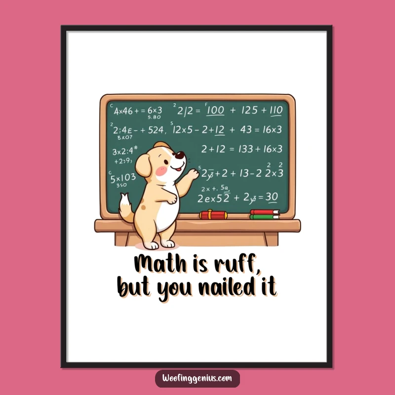 Free Printable Wall Art: Smart Dog Math Equations - Hilarious Downloadable Decor!