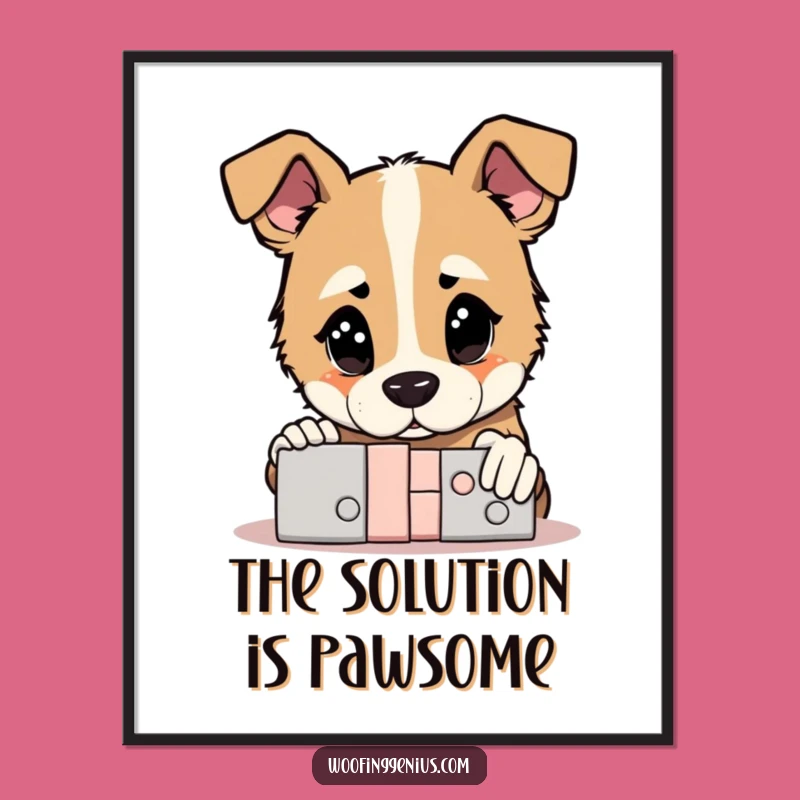 Funny Free Printable Wall Art: Puzzle Dog Humorous Downloadable Art