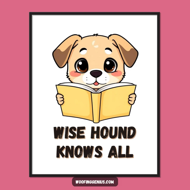 Free Printable Wall Art: Funny Dog Learns Fast LOL Downloadable Art Gift