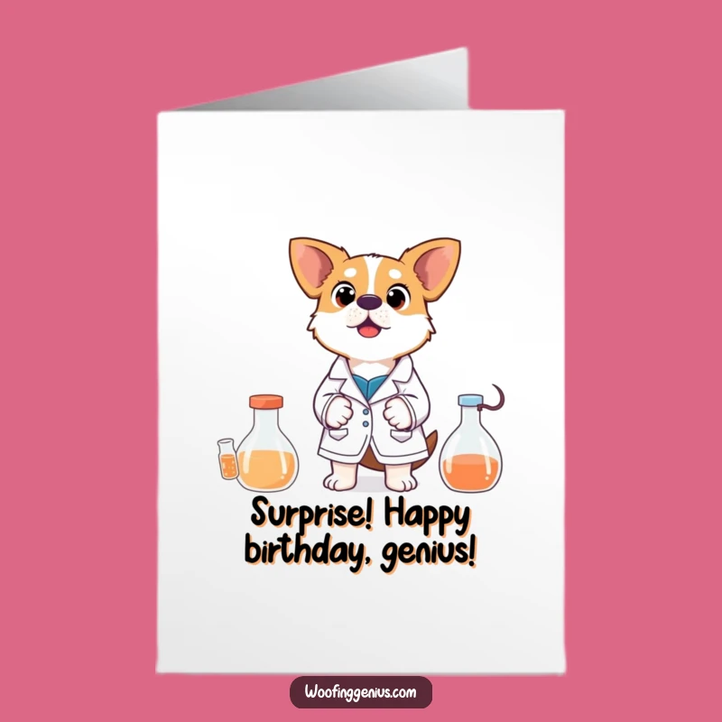 Free Printable Birthday Card: Shocking Science Dog! Funny Downloadable Gift for Experimenters