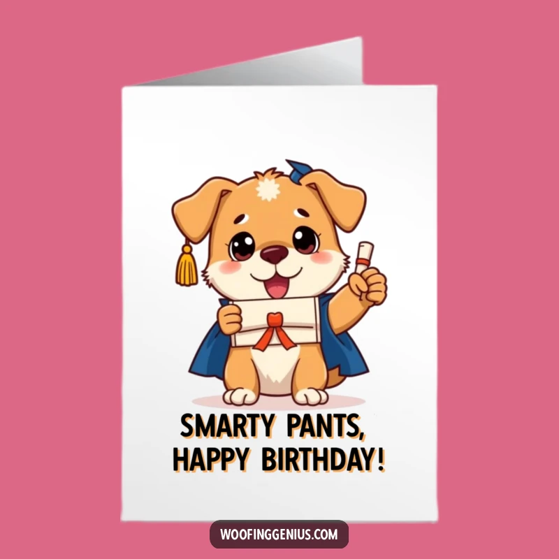 Funny Dog Graduation Birthday Card: Free Printable Downloadable Gift for Pet Lovers