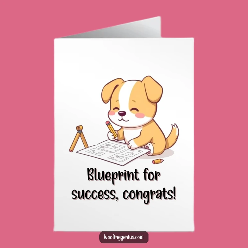 Free Printable Congrats Card: Dog Designer's Plan! Clever Downloadable Gift