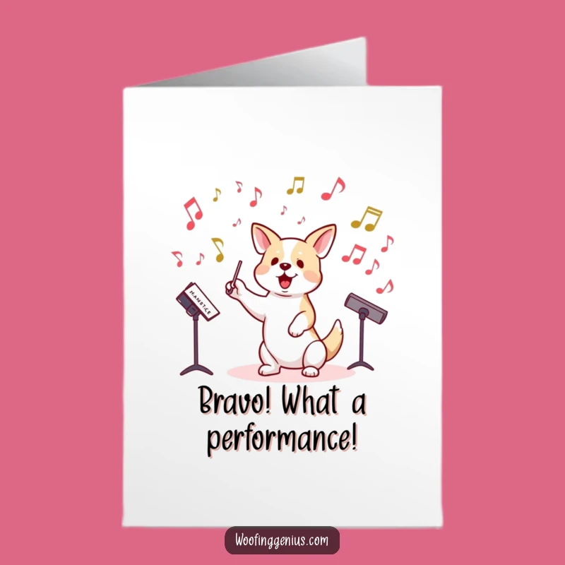 Free Printable Harmony Dog Congrats Card: Funny DIY Downloadable Gift for Performers!