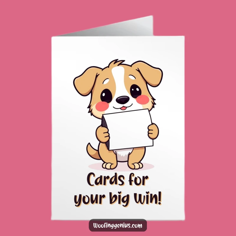 Free Printable Congrats Card: Winking Dog Notecard Funny Downloadable Gift