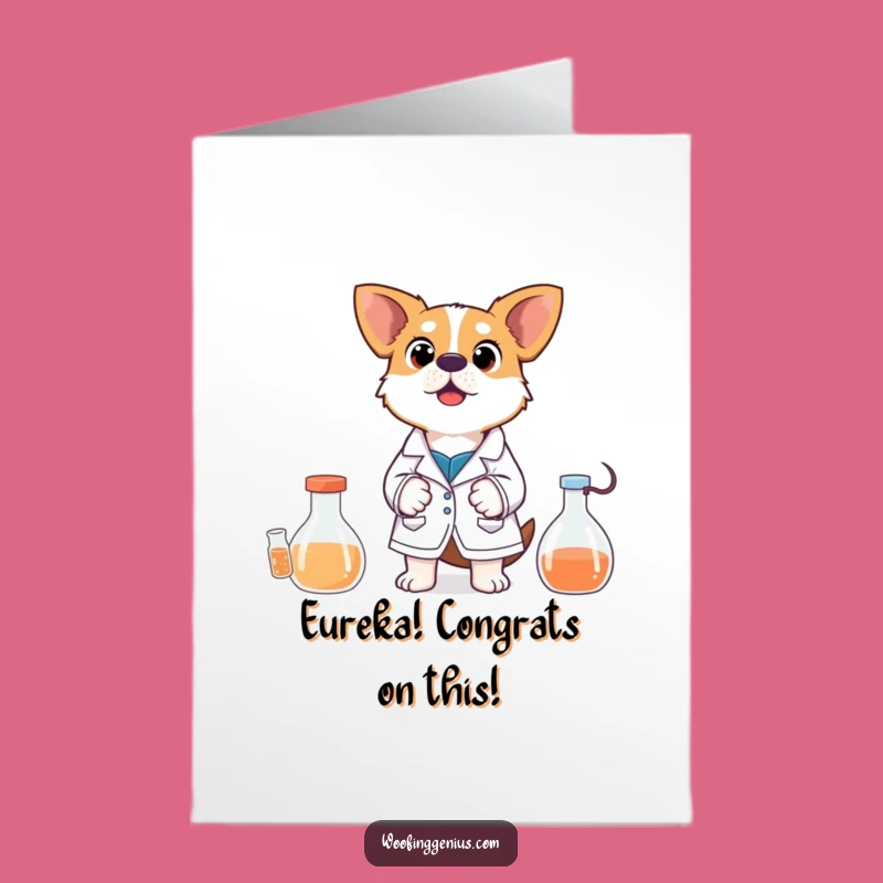 Free Printable Congrats Card: Surprised Scientist Dog! Unexpected Downloadable Gift