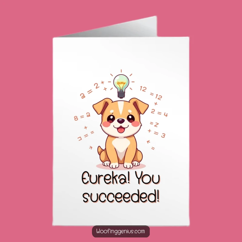 Free Printable Congrats Card: Lightbulb Dog Idea Funny Downloadable Greeting!