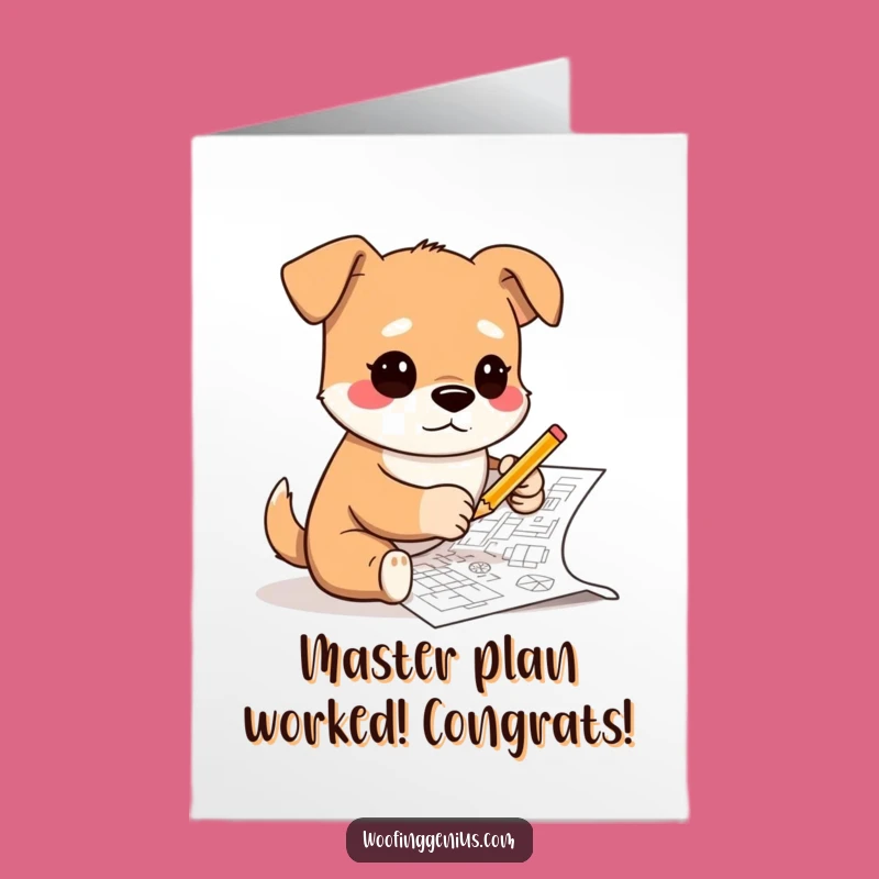 Free Printable Congrats Card: Dog Engineer - Blueprint Moment Downloadable