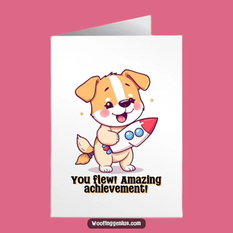 Free Printable Congrats Card: Eureka Dog Rocket - Stellar Achievement Gift!